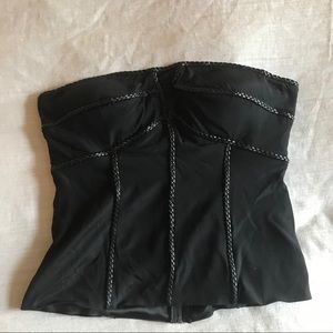 Bebe Braided Trim Bustier With Mesh